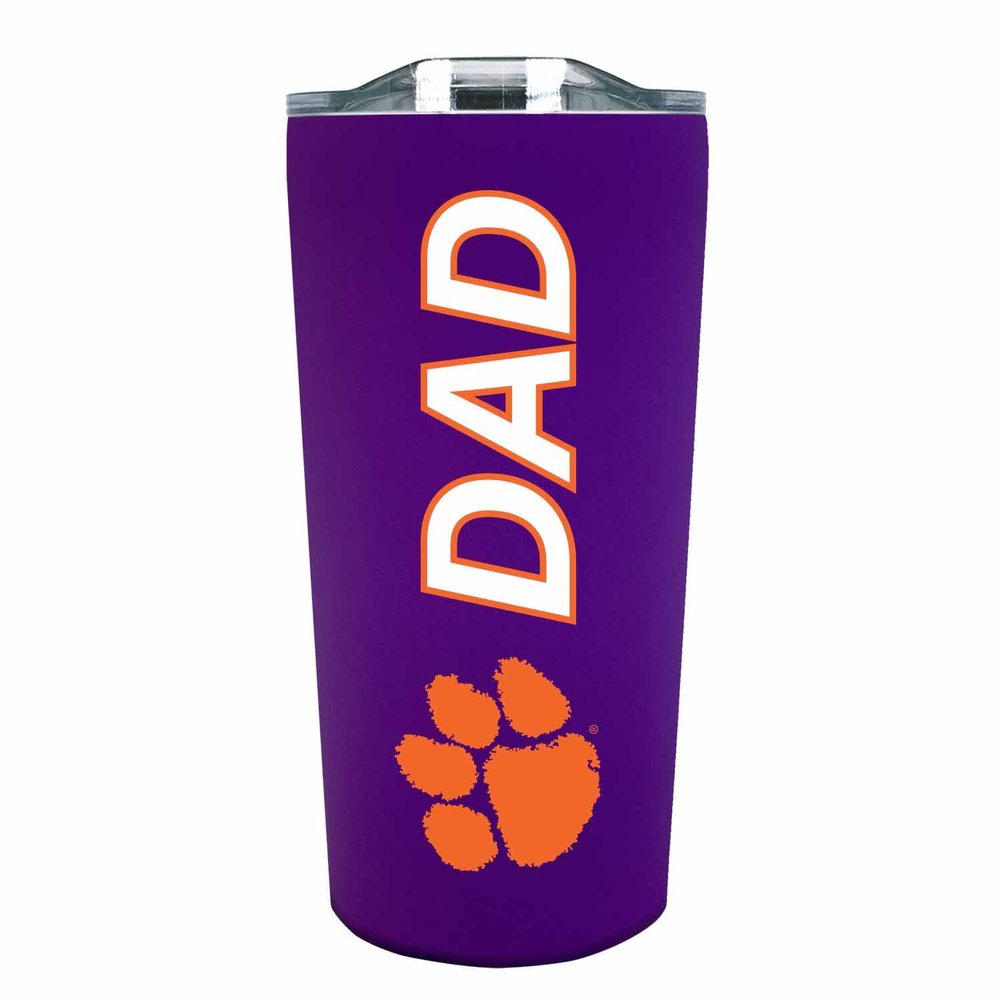 Campus Colors NCAA Stainless Steel Travel Tumbler for Dad - 18 oz - Double Walled Insulated Drinkware (Clemson Tigers - Purple)