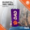 Campus Colors NCAA Stainless Steel Travel Tumbler for Dad - 18 oz - Double Walled Insulated Drinkware (Clemson Tigers - Purple) view 2