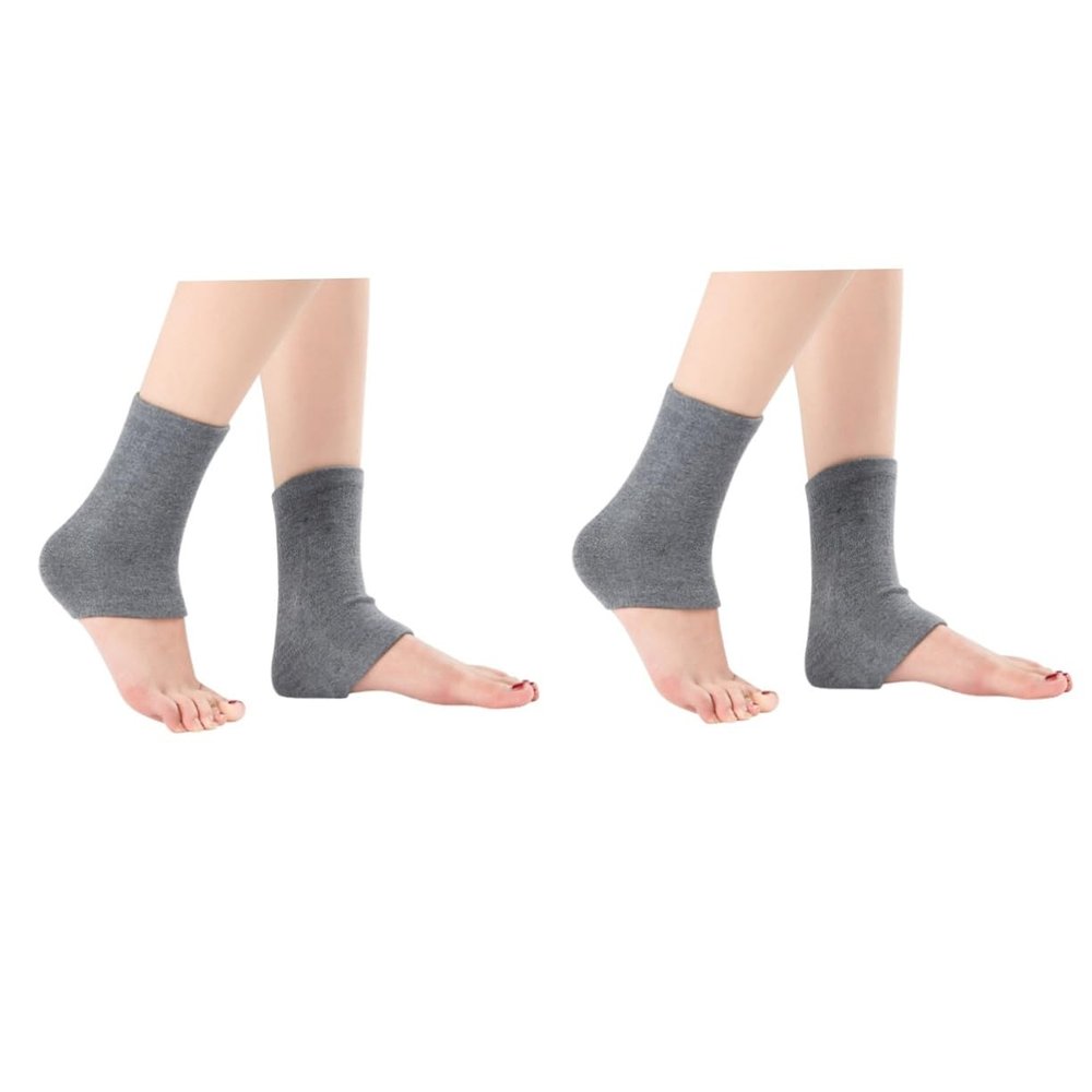 BESPORTBLE 2pcs Elastic Ankle Socks Women Leg Warmers for Yoga Sports Warm Foot Cover Grey