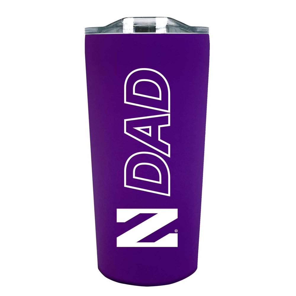 Campus Colors NCAA Stainless Steel Travel Tumbler for Dad - 18 oz - Double Walled Insulated Drinkware (Northwestern Wildcats - Purple)