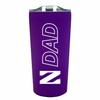 Campus Colors NCAA Stainless Steel Travel Tumbler for Dad - 18 oz - Double Walled Insulated Drinkware (Northwestern Wildcats - Purple) view 1