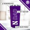 Campus Colors NCAA Stainless Steel Travel Tumbler for Dad - 18 oz - Double Walled Insulated Drinkware (Northwestern Wildcats - Purple) view 3