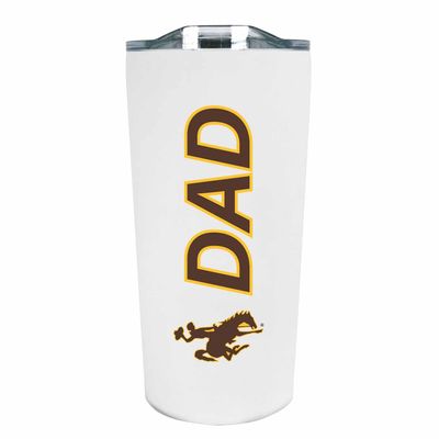 Campus Colors NCAA Stainless Steel Travel Tumbler for Dad - 18 oz - Double Walled Insulated Drinkware (Wyoming Cowboys - White)