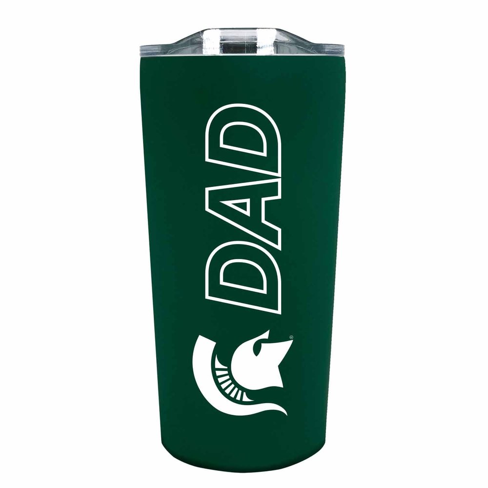 Campus Colors NCAA Stainless Steel Travel Tumbler for Dad - 18 oz - Double Walled Insulated Drinkware (Michigan State Spartans - Green)