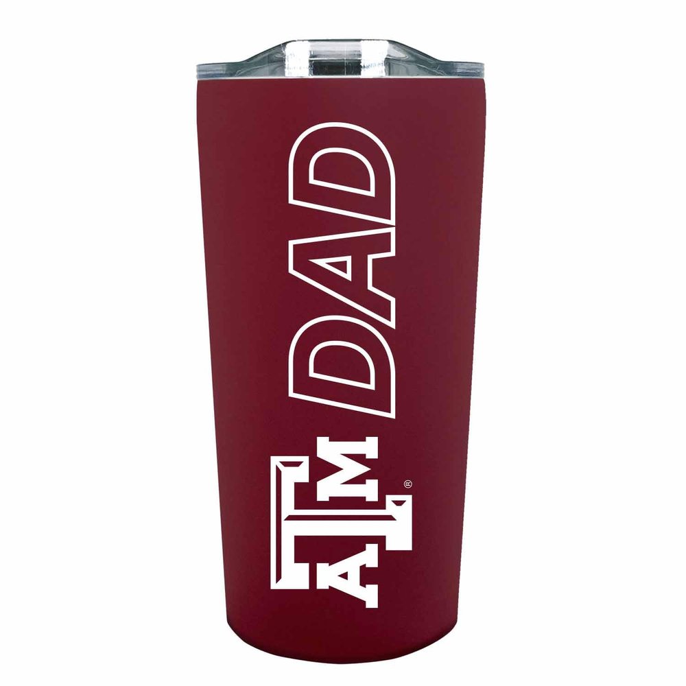 Campus Colors NCAA Stainless Steel Travel Tumbler for Dad - 18 oz - Double Walled Insulated Drinkware (Texas A&M Aggies - Maroon)
