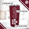 Campus Colors NCAA Stainless Steel Travel Tumbler for Dad - 18 oz - Double Walled Insulated Drinkware (Texas A&M Aggies - Maroon) view 3