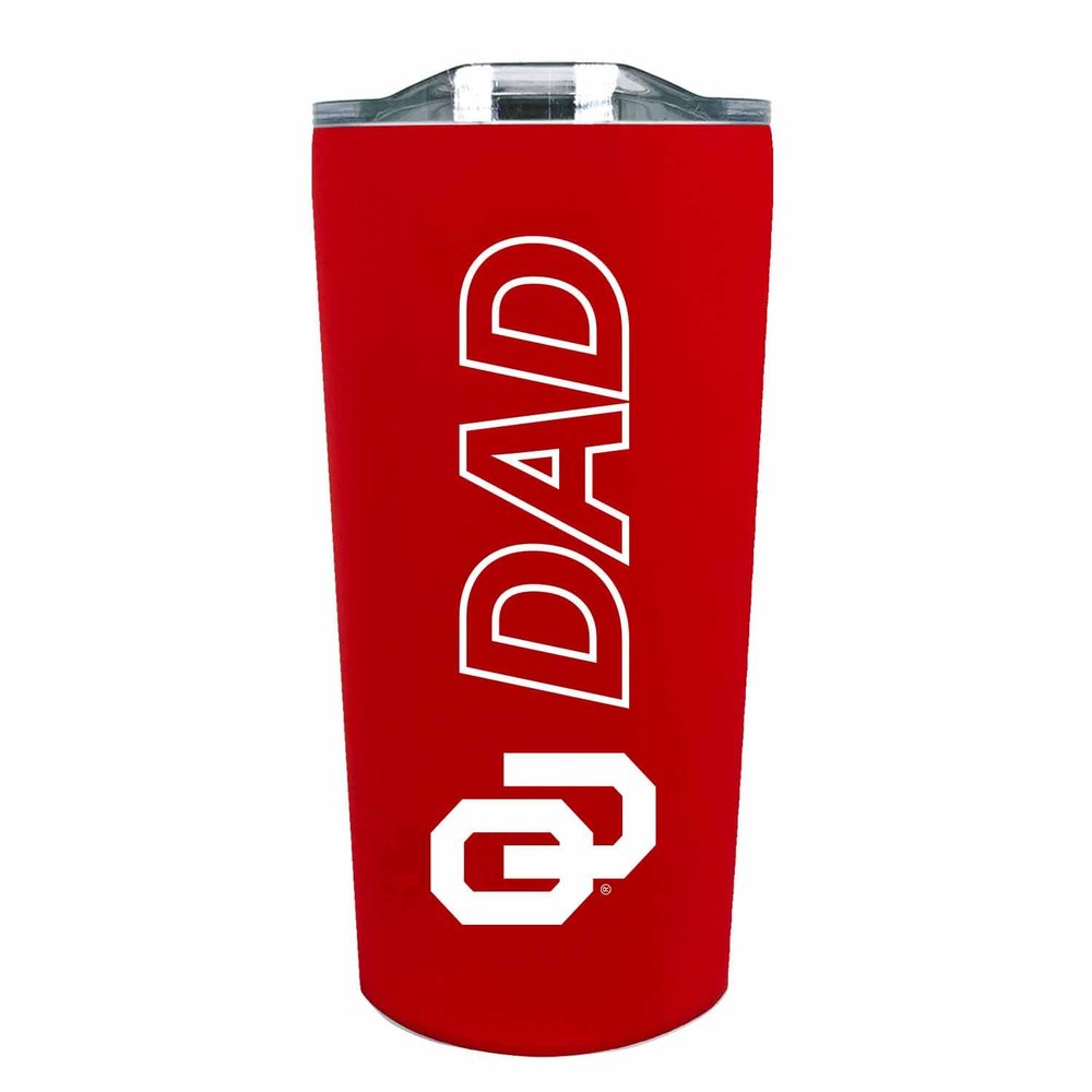 Campus Colors NCAA Stainless Steel Travel Tumbler for Dad - 18 oz - Double Walled Insulated Drinkware (Oklahoma Sooners - Crimson)