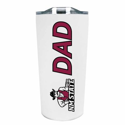 Campus Colors NCAA Stainless Steel Travel Tumbler for Dad - 18 oz - Double Walled Insulated Drinkware (New Mexico State Aggies - White)