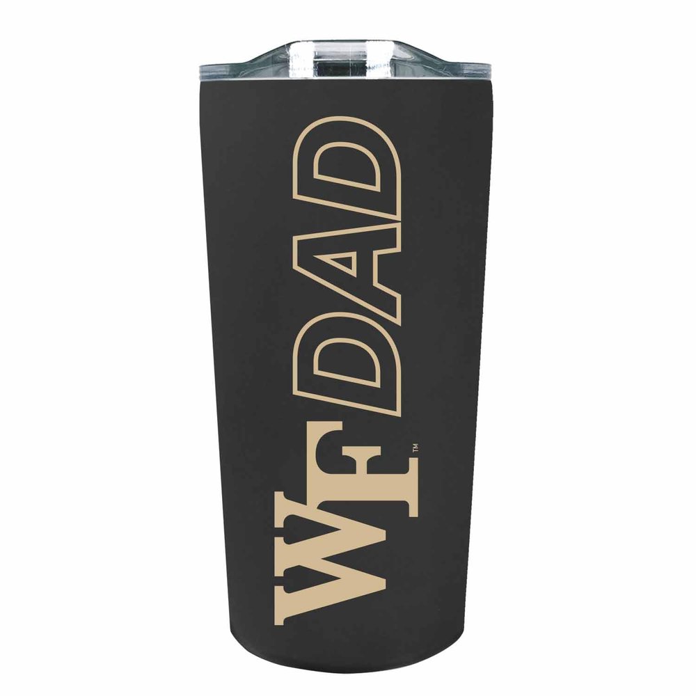 Campus Colors NCAA Stainless Steel Travel Tumbler for Dad - 18 oz - Double Walled Insulated Drinkware (Wake Forest Demon Deacons - Black)