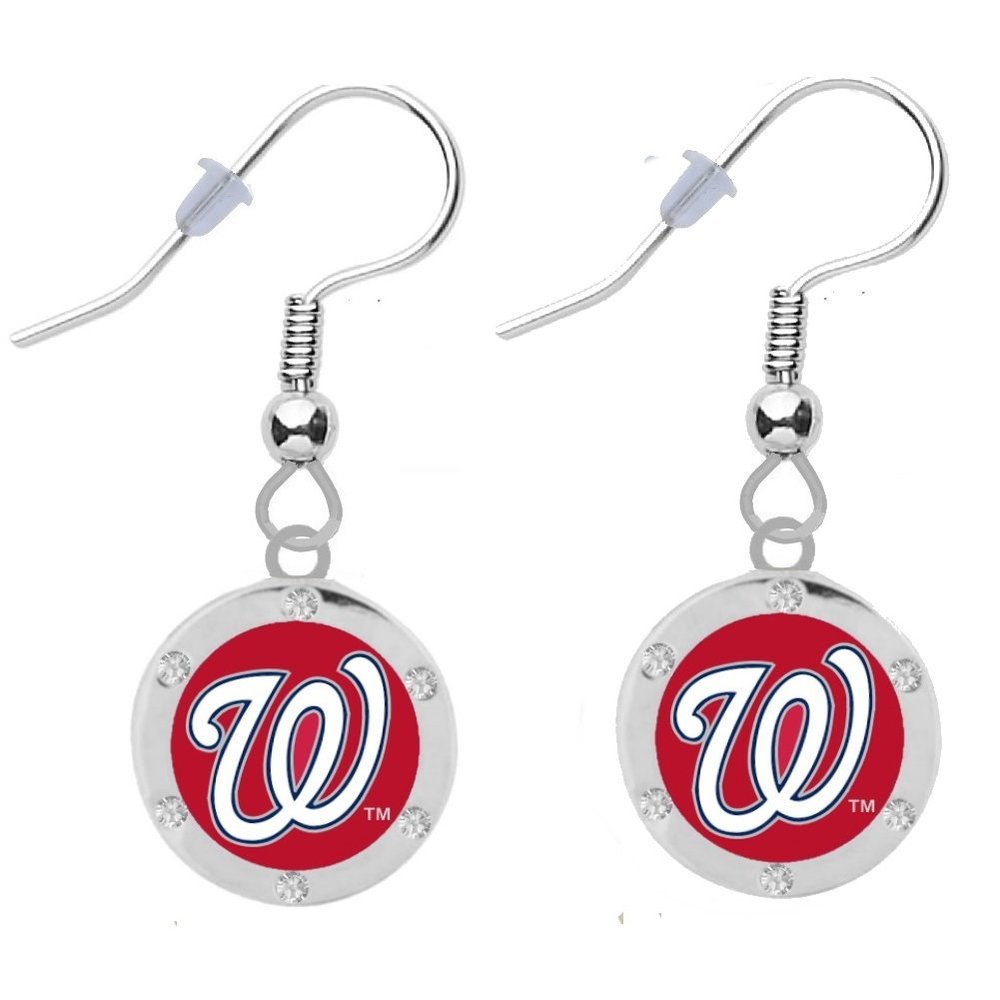 Washington Nationals Crystal Earrings