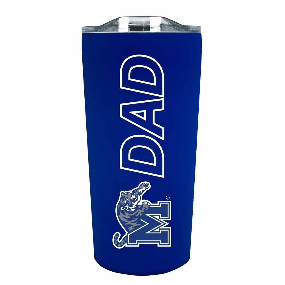 Campus Colors NCAA Stainless Steel Travel Tumbler for Dad - 18 oz - Double Walled Insulated Drinkware (Memphis Tigers - Royal)