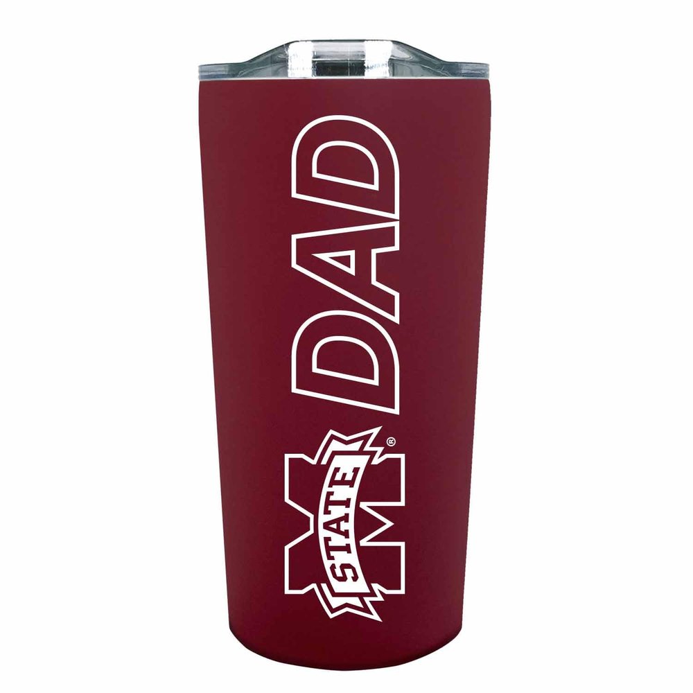 Campus Colors NCAA Stainless Steel Travel Tumbler for Dad - 18 oz - Double Walled Insulated Drinkware (Mississippi State Bulldogs - Maroon)