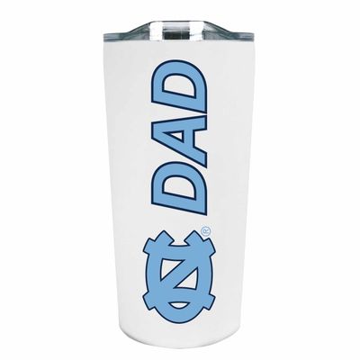 Campus Colors NCAA Stainless Steel Travel Tumbler for Dad - 18 oz - Double Walled Insulated Drinkware (North Carolina Tar Heels - White)