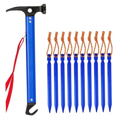 BESPORTBLE 11pcs Aluminum Alloy Tent Nail Hammer Threaded Tent Stakes for Groundhog Stakes