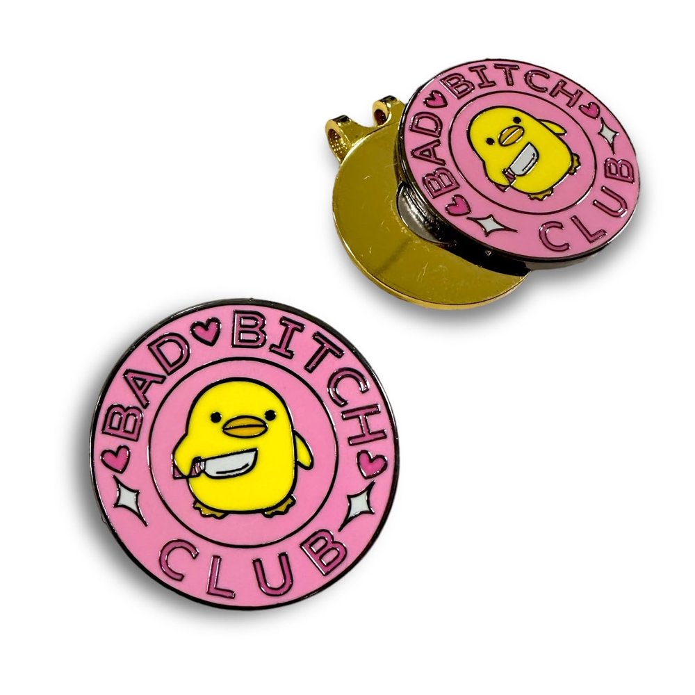 Pink Golf Ball Marker Anime Golf Ball Marker with Magnetic Hat Clip Pink Magnetic Golf Ball Markers and Novelty Hat Clip Set Animal golf marker Duck golf ball marker Cute Accessories Golf gift (DUCK)