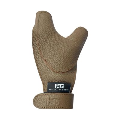 Hunt & Seek Thick Cow Leather Archery Hand Guard Protector Bow Glove for Traditional Long Recurve & Compound Bow (Brown, Small, Right)
