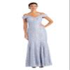 R&M Richards Women's Off The Shoulder Formal Gown - Glitter Lace Mermaid Evening Dress - Party & Cocktial Attire view 1