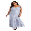 R&M Richards Women's Off The Shoulder Formal Gown - Glitter Lace Mermaid Evening Dress - Party & Cocktial Attire view 4