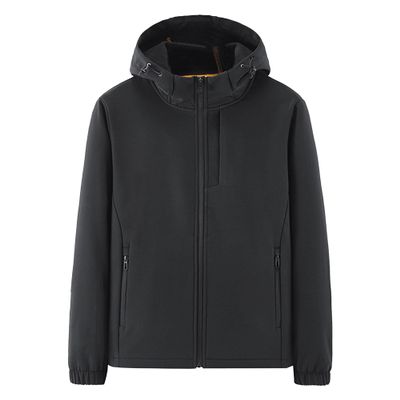 Mens Windbreaker Hooded Jacket Full Zip Waterproof Hiking Hoodie Coat Lightweight Tactical Winter Outdoor Jackets (4X-Large,Black)