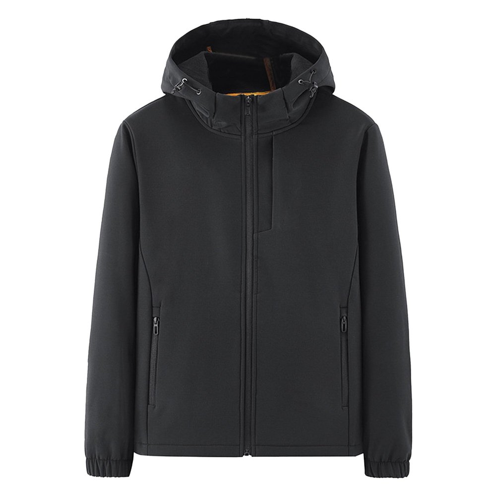 Mens Windbreaker Hooded Jacket Full Zip Waterproof Hiking Hoodie Coat Lightweight Tactical Winter Outdoor Jackets (4X-Large,Black)