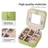 KElofoN Travel jewelry case Travel jewelry box Travel Jewelry Organizer Small Jewelry Organizer Box Gift for Girls Women with Mirror(Grass green) view 3