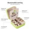 KElofoN Travel jewelry case Travel jewelry box Travel Jewelry Organizer Small Jewelry Organizer Box Gift for Girls Women with Mirror(Grass green) view 4