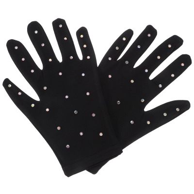 Sosoport Figure Skating Gloves for Women and Girls with Rhinestone Decoration Breathable Stretchable Ice Skating Gloves for Performance and Stage Use