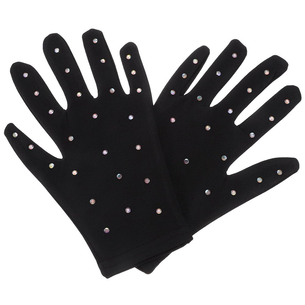 Sosoport Figure Skating Gloves for Women and Girls with Rhinestone Decoration Breathable Stretchable Ice Skating Gloves for Performance and Stage Use