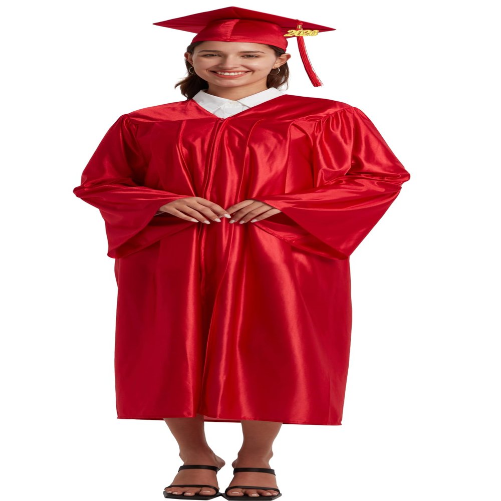 Grad HAGO Unisex Shiny Graduation Cap and Gown Tassel Set 2025 2026 for High School and Bachelor