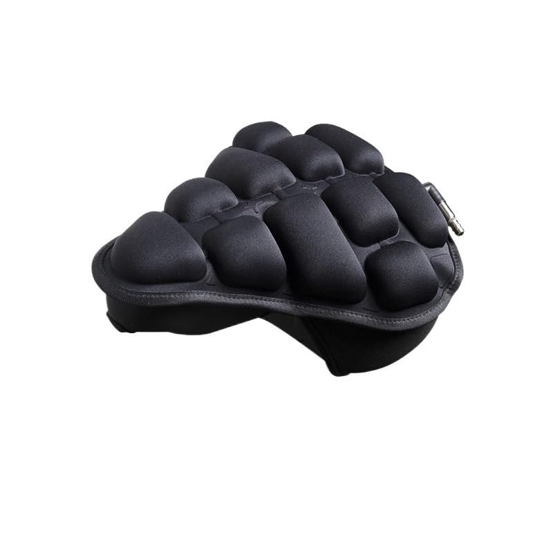 Bike seat Silln De Bicicleta 3D Suave, Cubierta De Asiento De Bicicleta De Montaa, Almohadilla De Aire Inflable Gruesa, Cojn Transpirable De Ciclismo, 3 Colores Bike seat Cover (Color : 2.0 Black
