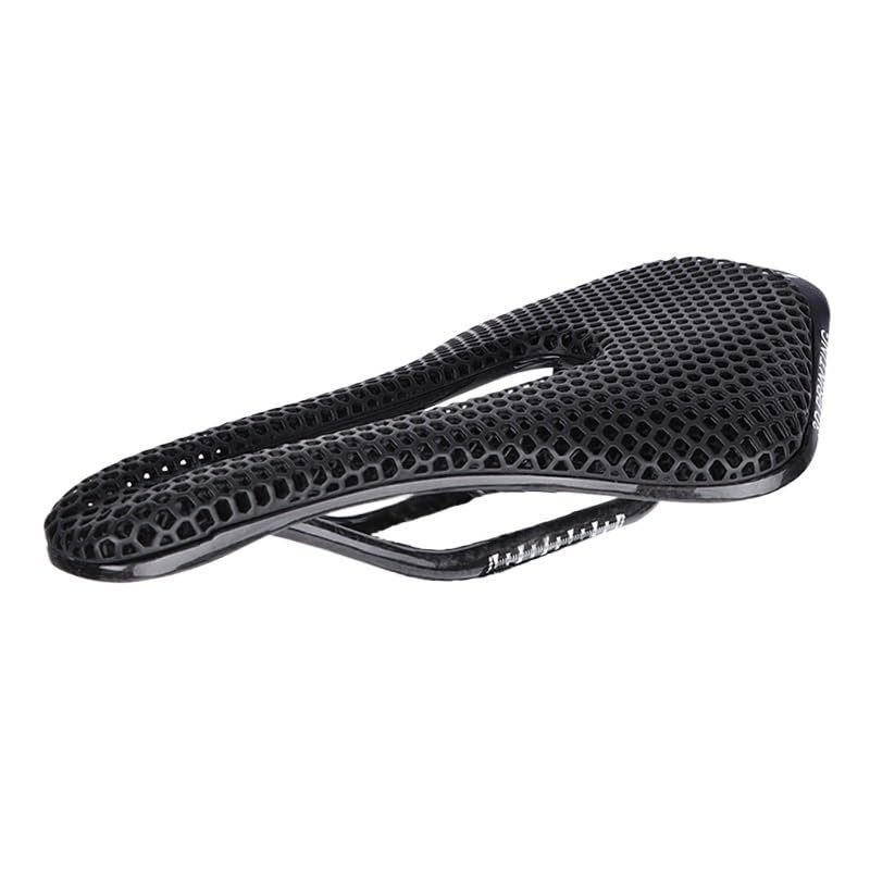 Bike seat De Bicicleta Ultraligero Con Impresin 3D, Fibra De Carbono Hueca, Transpirable, Cmodo, Piezas De Asiento De Bicicleta De Carretera, MTB Bike seat Cover (Color : 01 S40 White)