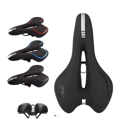 Bike seat Silln De Bicicleta De Gel para Hombre Y Mujer, Asiento Cmodo Y Suave para Ciclismo De Montaa Y Carretera Bike seat Cover (Color : Type C Black)