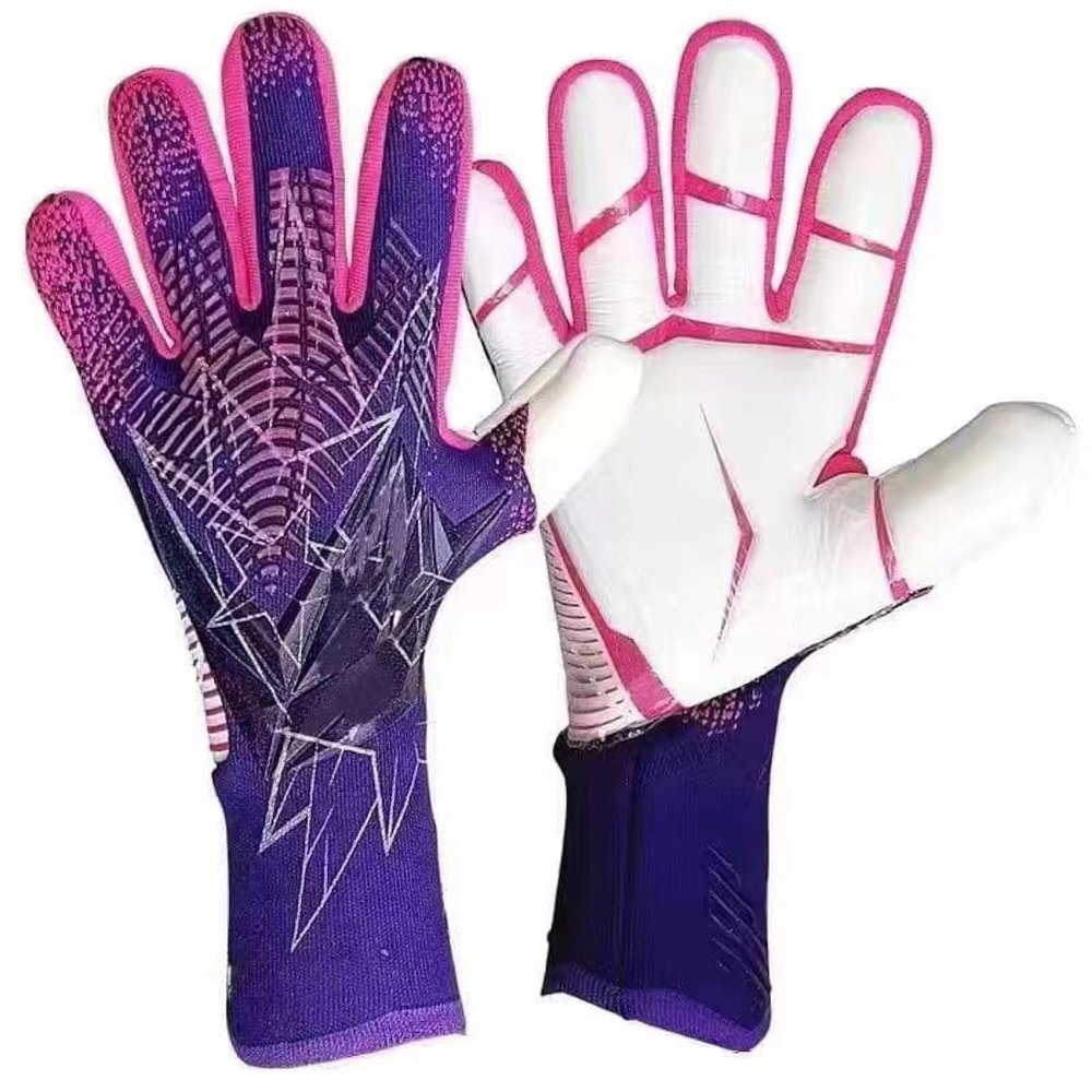 PLbSe Soccer Goalkeeper Gloves Goalie Training Gloves Strong Grip Anti-Slip and Breathable for Adults and Children (Purple,9)