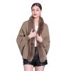 KAYNO Women's Faux Fur Collar Bat Sleeve Cardigan Wool Jacket V-Neck Loose Soft Knitted Sweater view 1