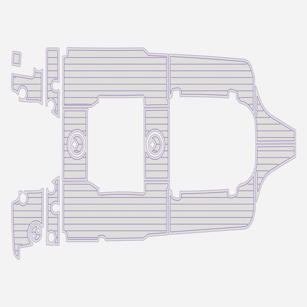 2023 SeaHunt Escape 23 Cockpit & Swim Platform 1/4 6mm eva Faux Teak Deck Surfing Boat Fishing Boat Motorcycle Hurts crapet Non-Slip mat Floor (Grey oveer Purple)
