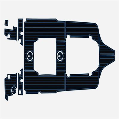 2023 SeaHunt Escape 23 Cockpit & Swim Platform 1/4 6mm eva Faux Teak Deck Surfing Boat Fishing Boat Motorcycle Hurts crapet Non-Slip mat Floor (Black Over Blue)