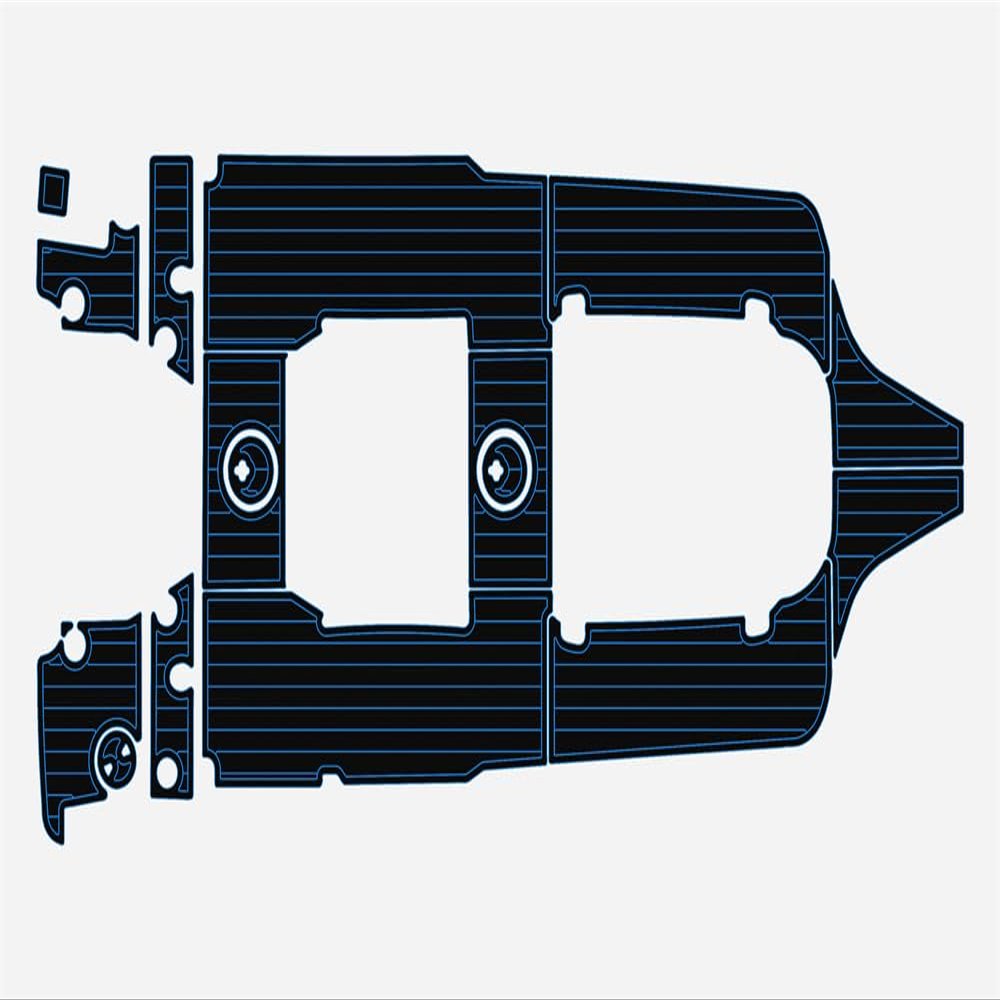 2023 SeaHunt Escape 23 Cockpit & Swim Platform 1/4 6mm eva Faux Teak Deck Surfing Boat Fishing Boat Motorcycle Hurts crapet Non-Slip mat Floor (Black Over Blue)