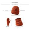 3-Piece Winter Beanie Hat Scarf Touchscreen Gloves Set for Men and Women, Beanie Gloves Neck Warmer Set with Warm Knit Lined (Color : Beige) view 2