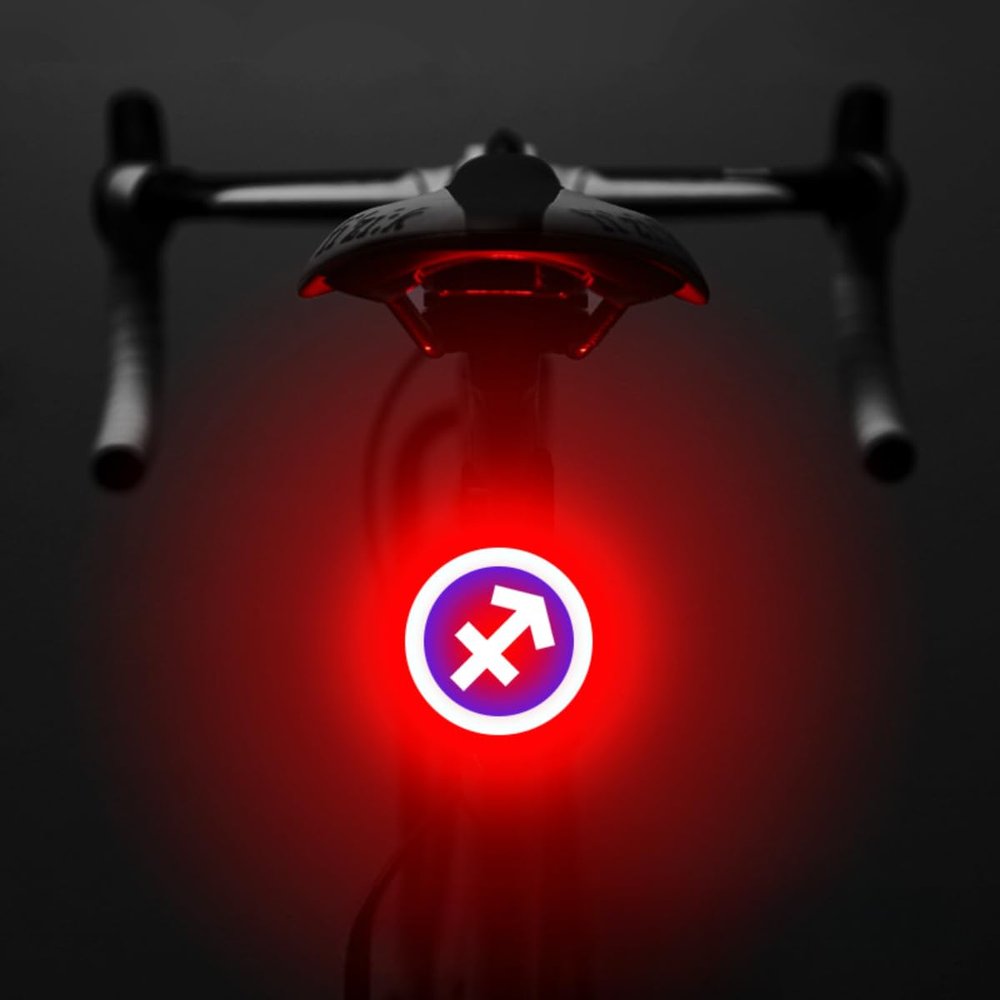 Bicycle Tail Light Fun Zodiac Sign Shaped Tail Light Rechargeable Bicycle Light for Mountain Bikes Brake Light for Road Bikes, Creative Cycling Gear (Capricorn)