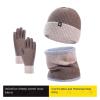 SciBor Winter Warm Knitted Sets Beanie Hat Scarves Winter Face Cover Touchscreen Gloves Scarf Set for Men (Color : Black) view 2