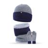 SciBor Winter Warm Knitted Sets Beanie Hat Scarves Winter Face Cover Touchscreen Gloves Scarf Set for Men (Color : Black) view 3