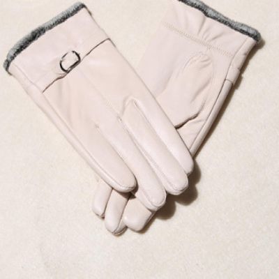 exnox Women's Leather Gloves Winter New Warm Thickened Velvet Sheepskin Gloves Outdoor Driving Cycling Leather Gloves