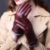 exnox Women's Leather Gloves Winter New Warm Thickened Velvet Sheepskin Gloves Outdoor Driving Cycling Leather Gloves view 2