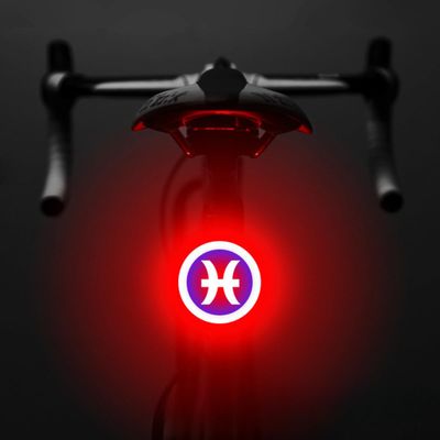 Bicycle Tail Light Fun Zodiac Sign Shaped Tail Light Rechargeable Bicycle Light for Mountain Bikes Brake Light for Road Bikes, Creative Cycling Gear (Pisces)