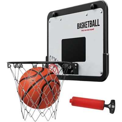 PODEC Foldable Rim Indoor Mini Basketball Hoop, Wall Mounted, Black, Polyethylene Terephthalate, Metal
