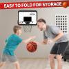 PODEC Foldable Rim Indoor Mini Basketball Hoop, Wall Mounted, Black, Polyethylene Terephthalate, Metal view 2