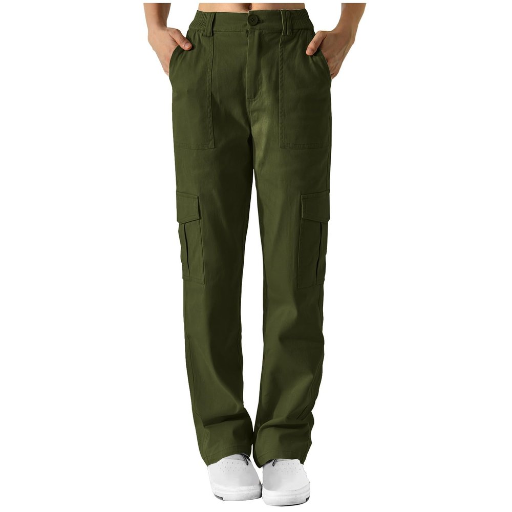 Women's Pants High Waisted Wide Leg Cargo Pants Stretchy Baggy Joggers Pants Fashion Teen Girls Y2K Streetwear Trousers