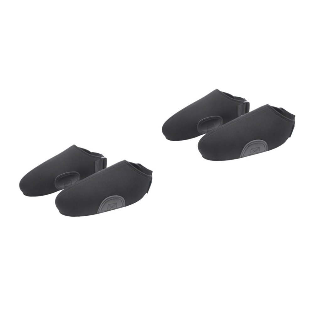 Kisangel 2pairs Adjustable Windproof Ice Skates Shoe Covers Elastic Protective Sleeve for Skating Black Fits Convenient for Outdoor Sports