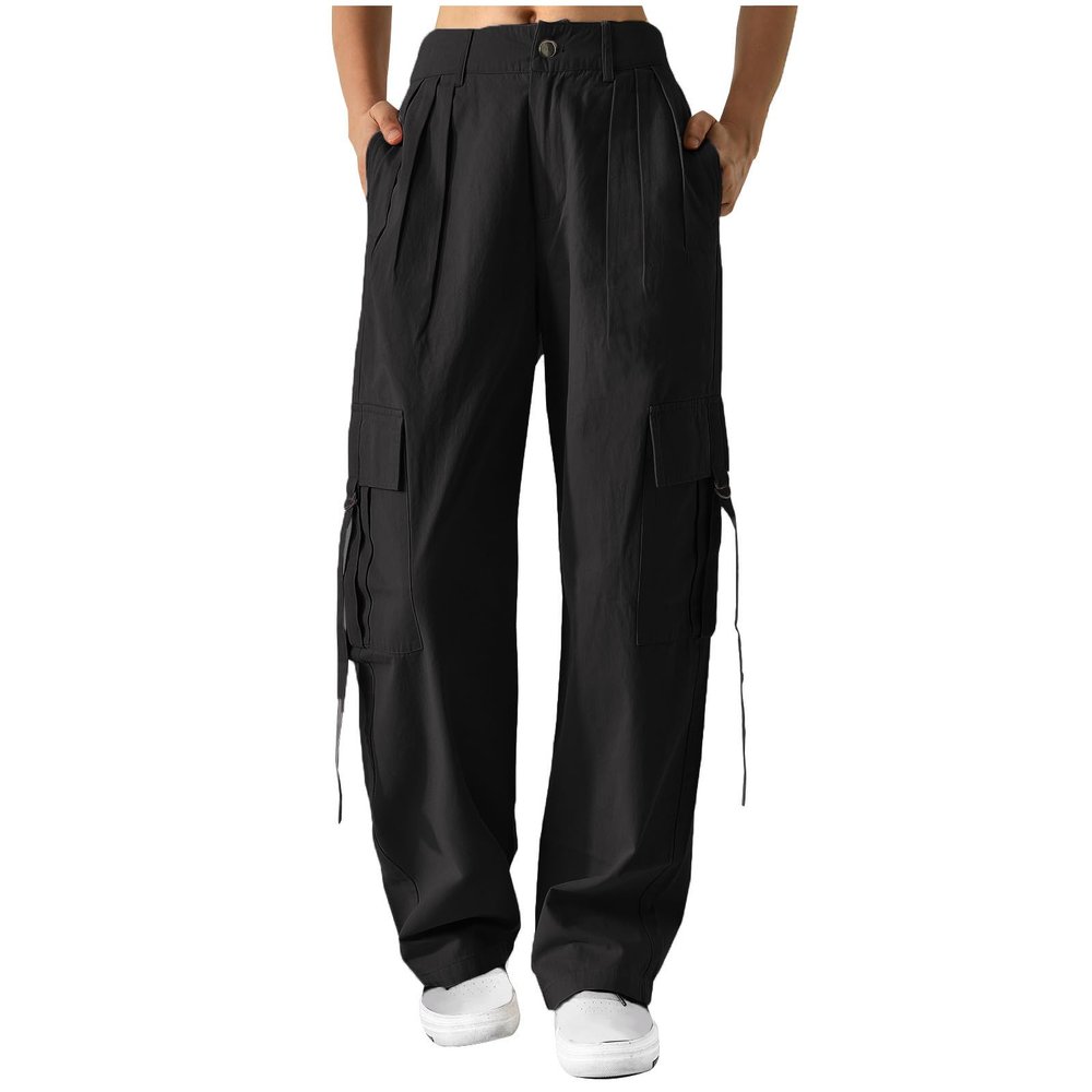 Women's Pants High Waisted Wide Leg Cargo Pants Stretchy Baggy Joggers Pants Fashion Teen Girls Y2K Streetwear Trousers