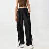 Women's Pants High Waisted Wide Leg Cargo Pants Stretchy Baggy Joggers Pants Fashion Teen Girls Y2K Streetwear Trousers view 2